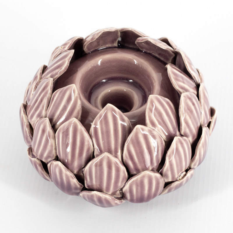 as3252 Waxinelichthouder Keramiek Floral Lila