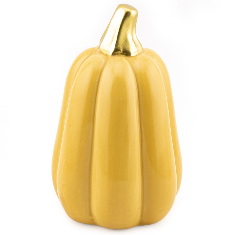as9891 Decoratie Aardewerk Pompoen 10,5cm Mosterd
