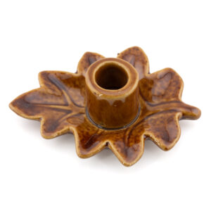 as9913 Kandelaar Aardewerk Leafy Bruin