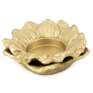 hb6728 Waxinelichthouder Bloem Goud