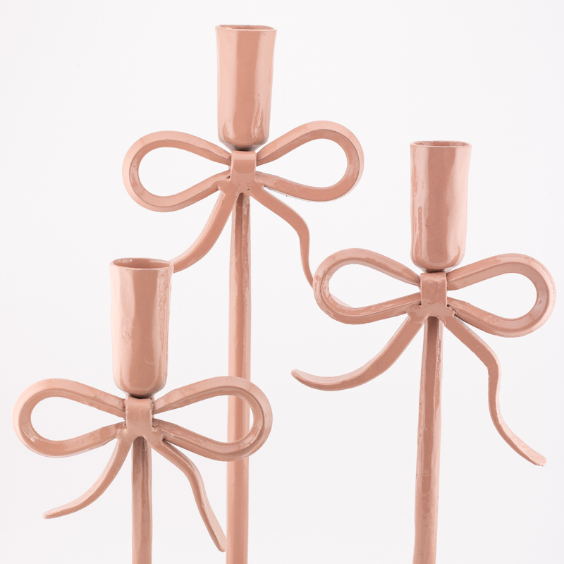 hb6893 Kandelaar Bow 30cm Roze