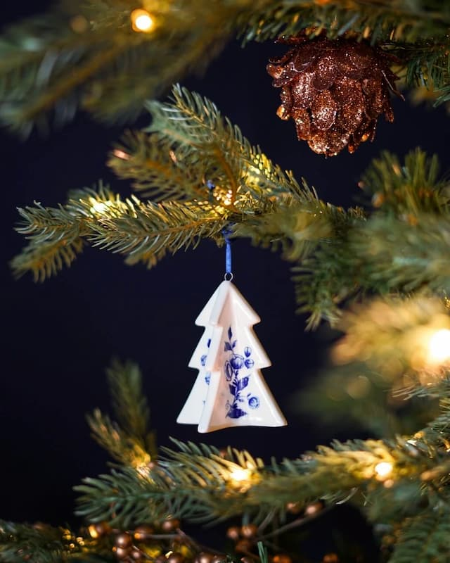 K40005 Heinen Delfts Blauw Kerstornament Kerstboom