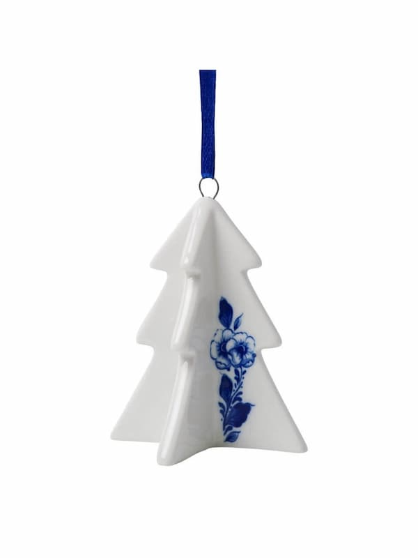 K40005 Heinen Delfts Blauw Kerstornament Kerstboom