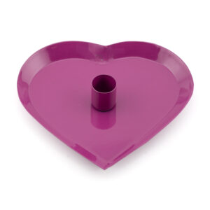 hb6881 Kaarsenstandaard hart fuchsia 16cm