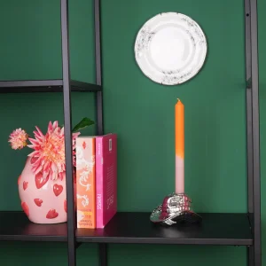 Kandelaar- Cowboyhoed Kaarshouder-Keramiek- Zilver- 13,5x11x7 cm